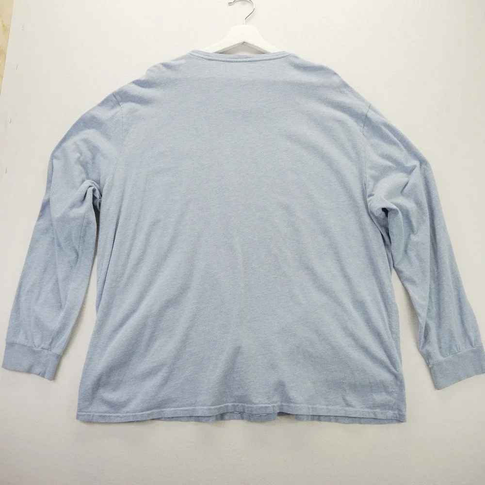 Polo Ralph Lauren Mens XXL Blue Heathered Long Sleeve Crewneck T-Shirt Pony Logo